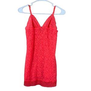 Vintage 90’s/Y2K Victoria’s Secret Coral Lace Babydoll Slip Dress Sexy Size Medi